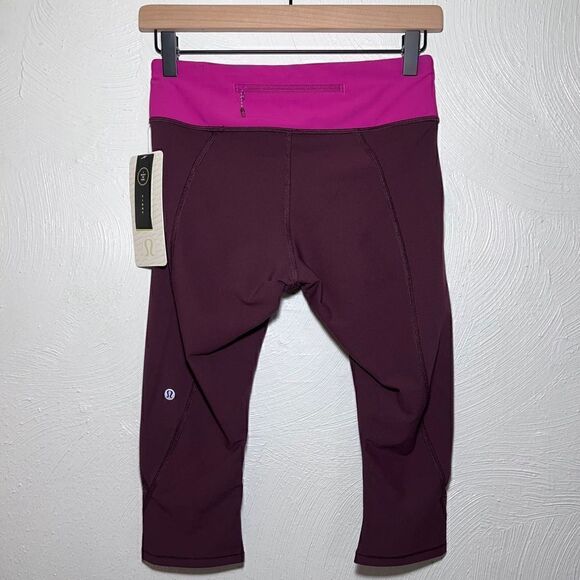 Lululemon Tight Stuff Crop in Bordeaux Drama / Raspberry - Picture 5 of 9